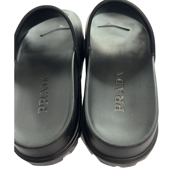 Prada Rubber Slides in Black - Picture 5 of 9